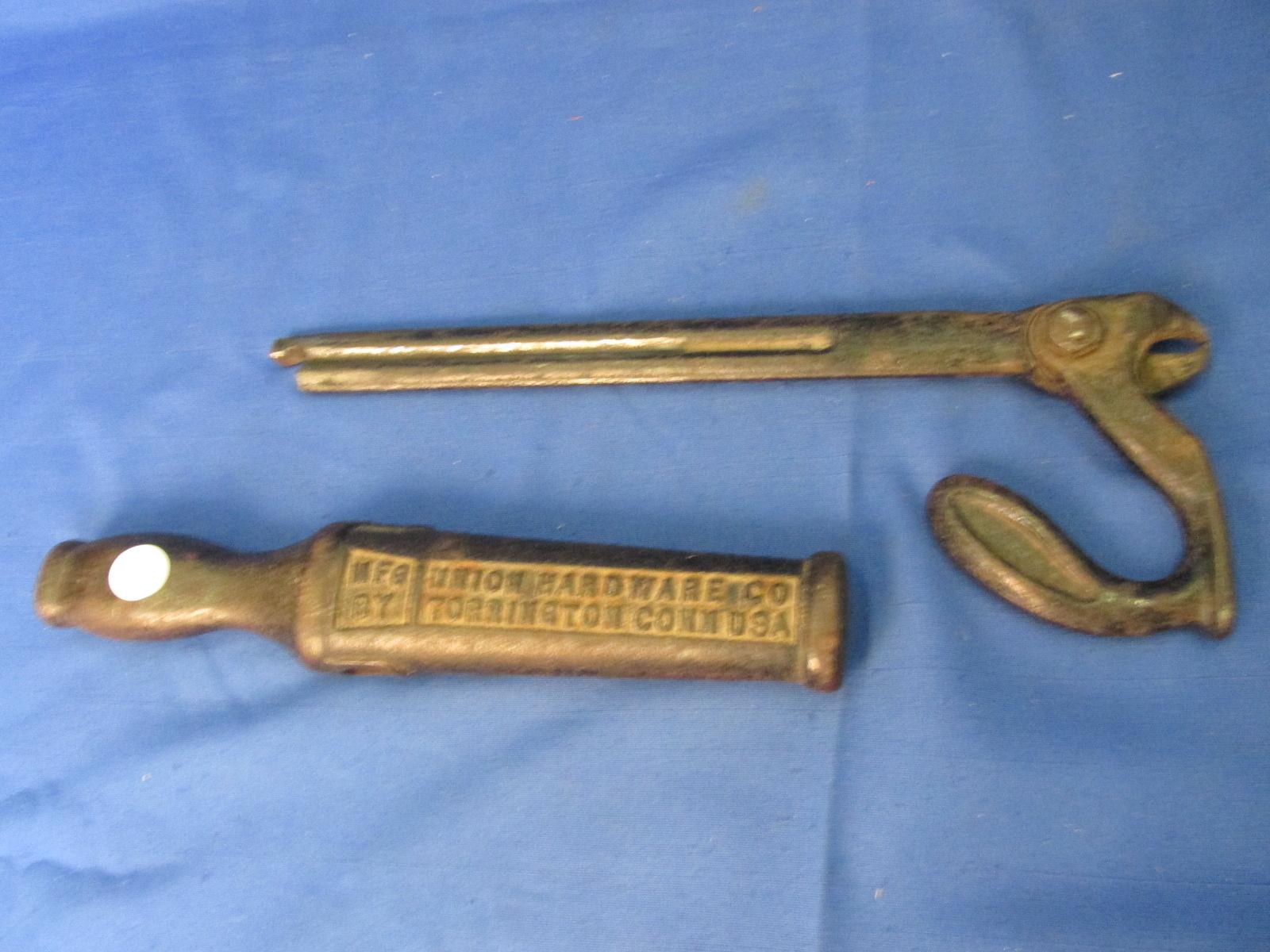 1922 Union Hardware Torington Conn. USA Cyclops Slide Hammer Nail Puller.