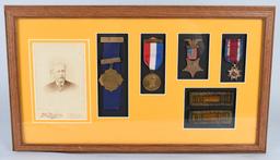 CIVIL WAR NAMED MEDAL GROUPING WITH CAVALRY STRAPS