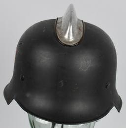 WWII NAZI FEUERSCHUTZPOLIZEI DOUBLE DECAL HELMET