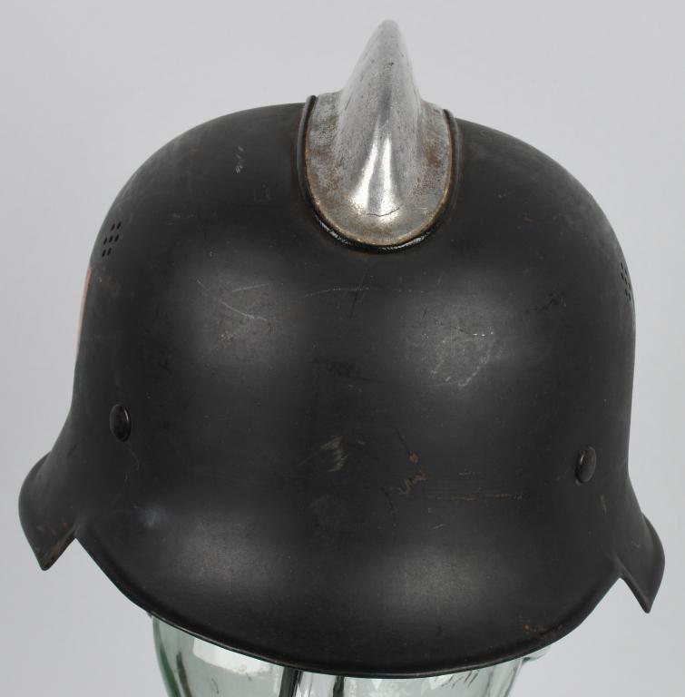 WWII NAZI FEUERSCHUTZPOLIZEI DOUBLE DECAL HELMET