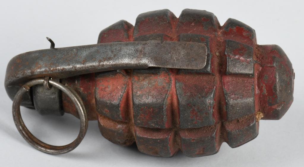 WW1 FRENCH F-1 RED PRACTICE HAND GRENADE