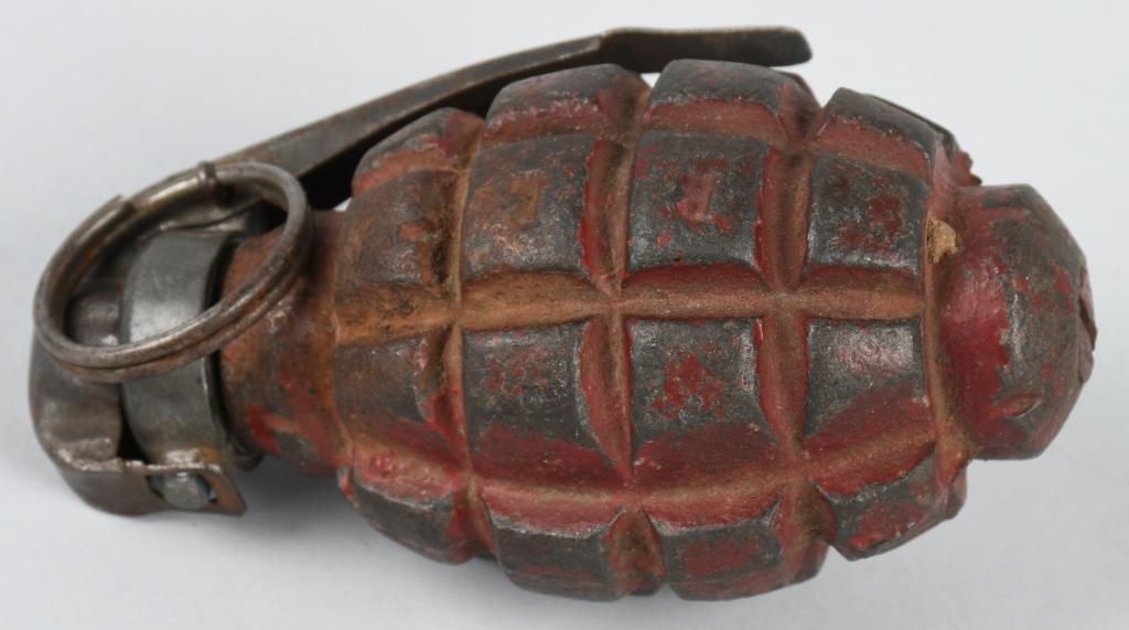 WW1 FRENCH F-1 RED PRACTICE HAND GRENADE
