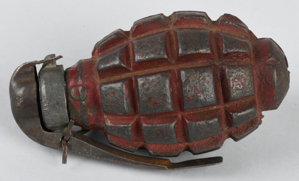 WW1 FRENCH F-1 RED PRACTICE HAND GRENADE