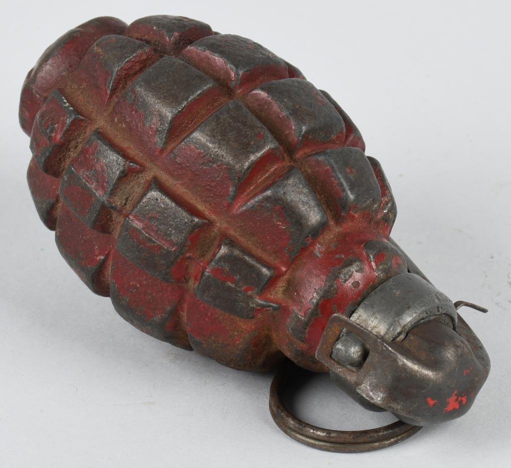 WW1 FRENCH F-1 RED PRACTICE HAND GRENADE