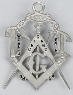 1933 CHICAGO WORLDS FAIR MASONIC DISPLAY