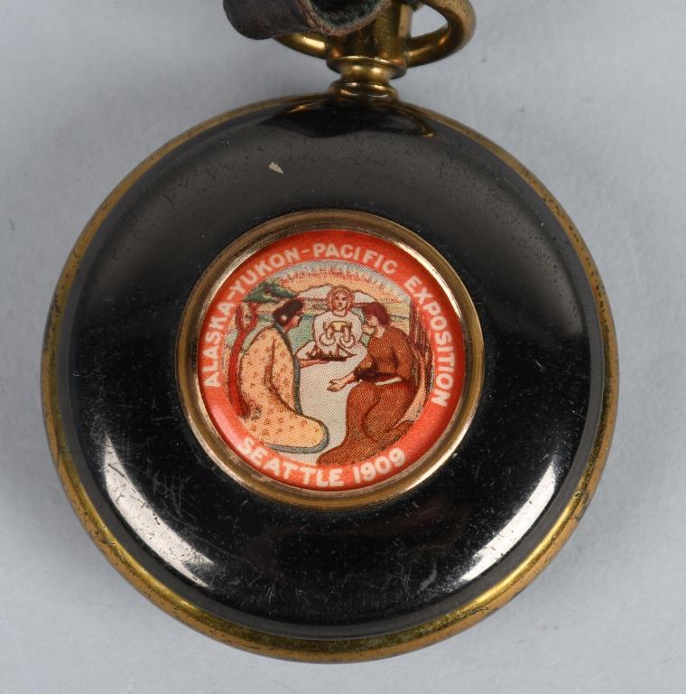ALASKA YUKON PACIFIC EXPO POCET WATCH & FOB