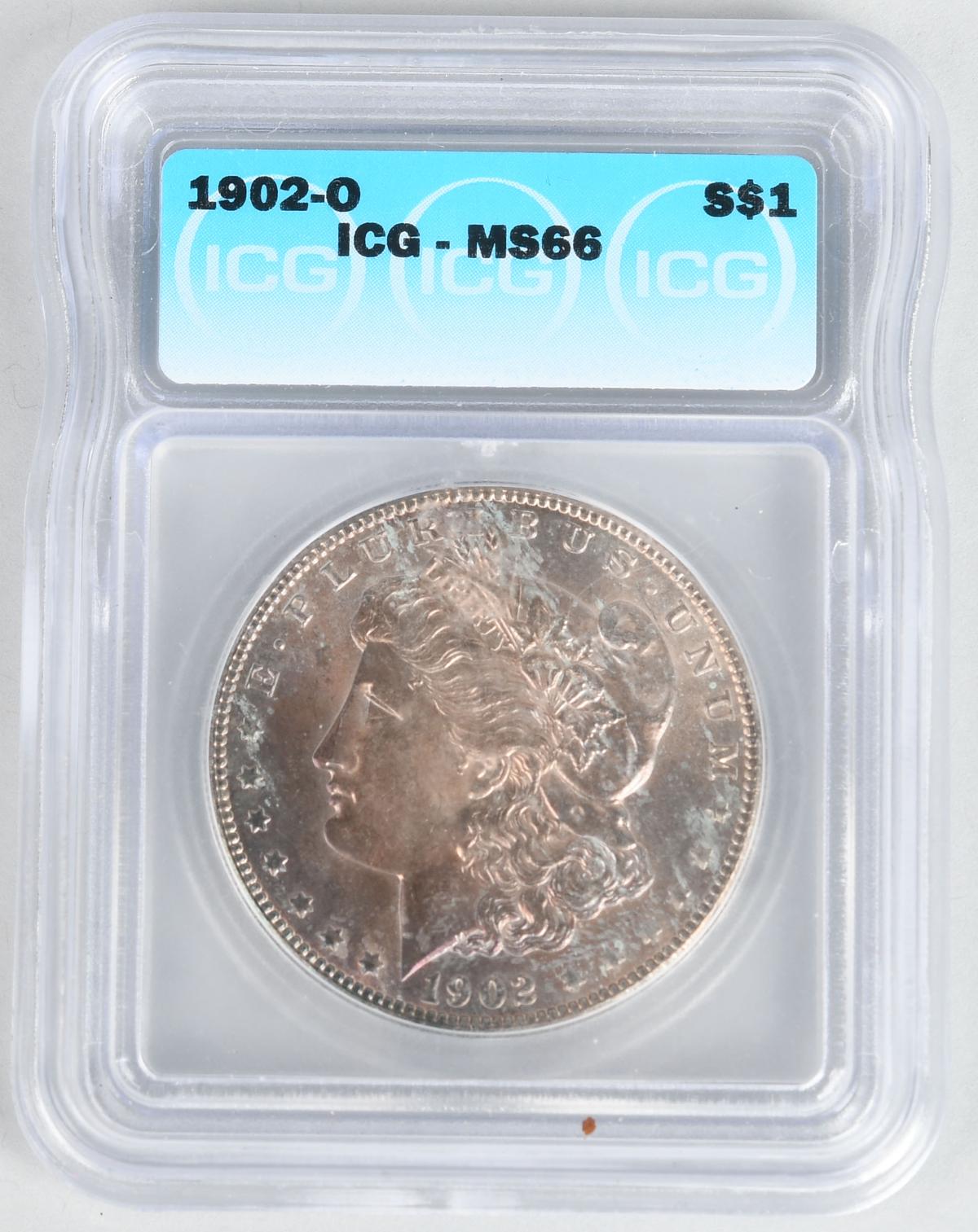 1902-O MORGAN SILVER DOLLAR ICG MS66