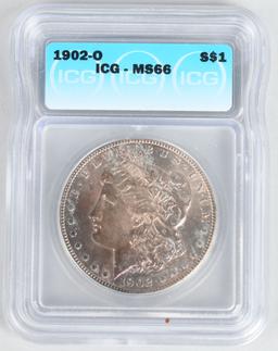 1902-O MORGAN SILVER DOLLAR ICG MS66