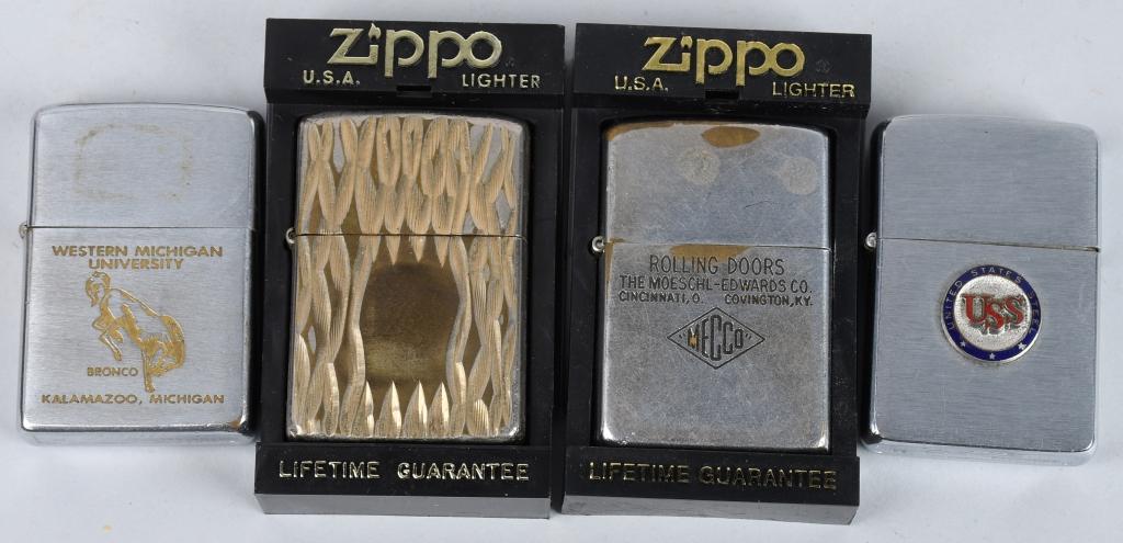 8- ZIPPO VINTAGE LIGHTERS