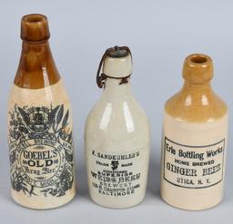 3- Stoneware Beer Bottles