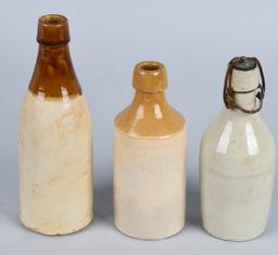 3- Stoneware Beer Bottles