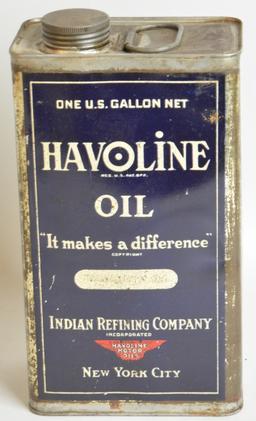 Havoline Oil Indian Refining Gallon Can
