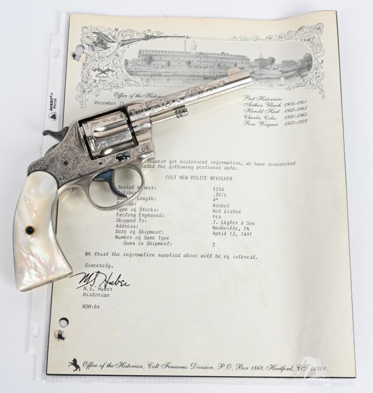 FACTORY ENGRAVED COLT NEW POLICE REVOLVER 1897