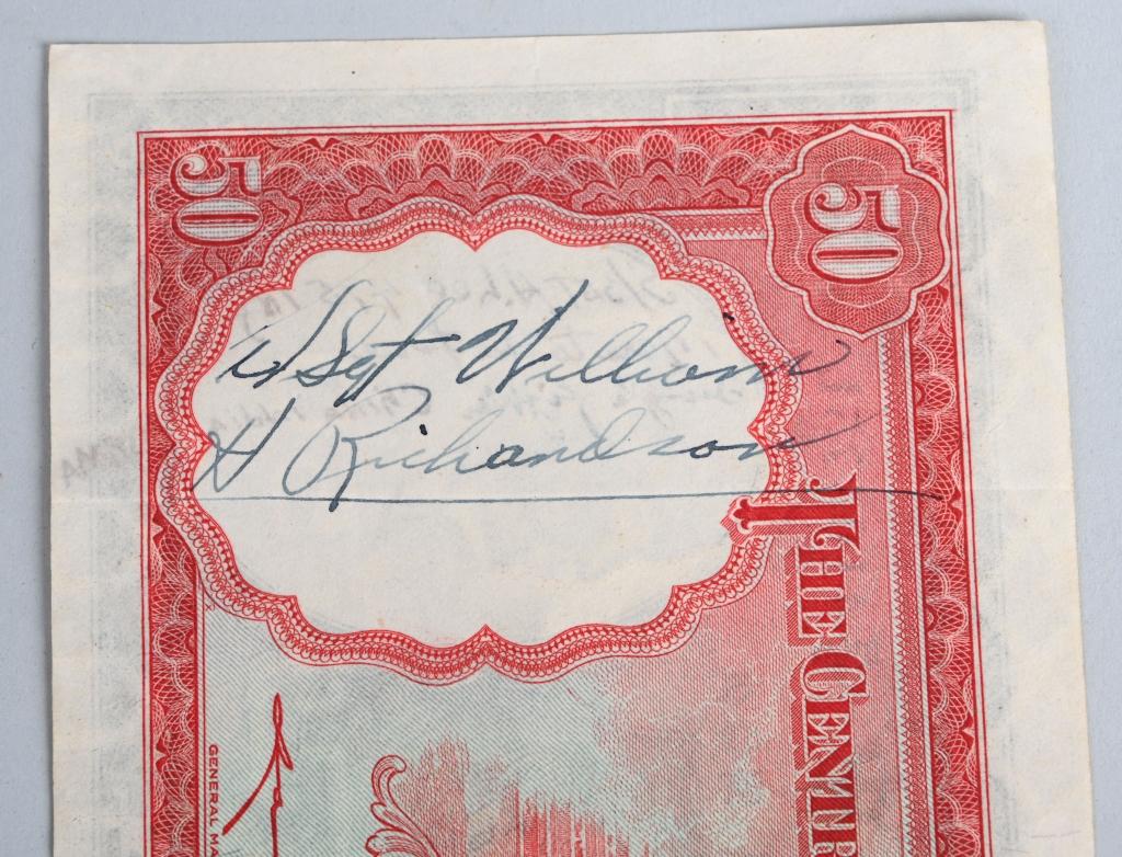 WWII CHINESE SHORT SNORTER W/ US AIRMEN SIGNATURES