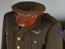 WWII NAMED PILOT GROUPING w/ PARACHUTE AND GEAR
