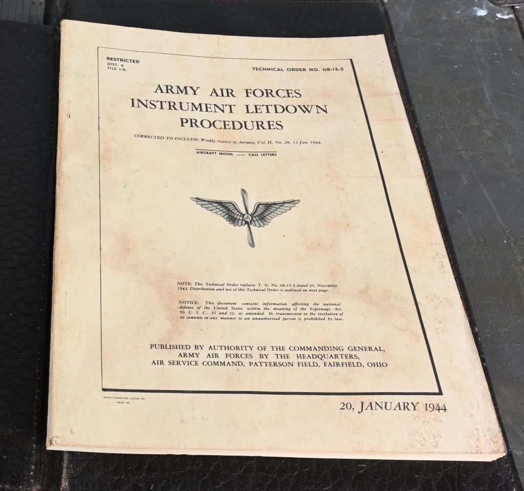 WWII NAMED PILOT GROUPING w/ PARACHUTE AND GEAR
