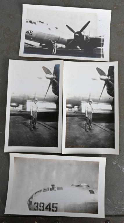 WWII NAMED PILOT GROUPING w/ PARACHUTE AND GEAR