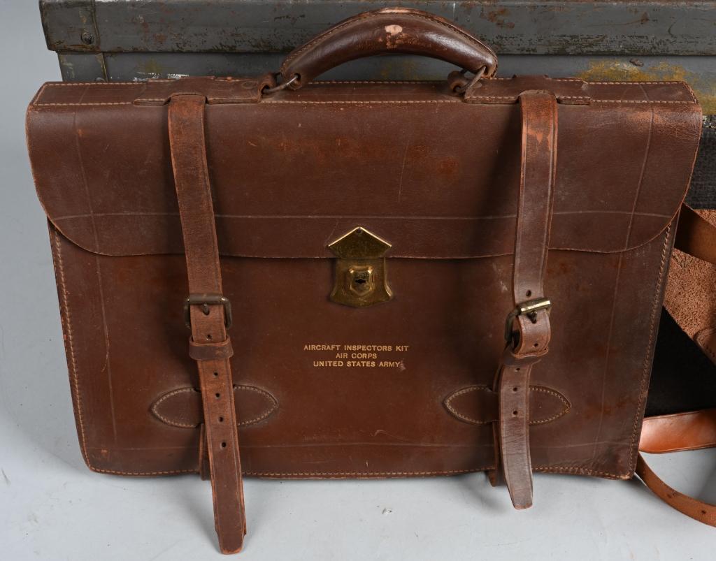 WWII NAMED PILOT GROUPING w/ PARACHUTE AND GEAR