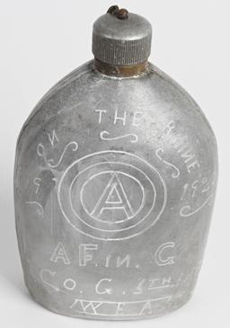 WW1 US ARMY TRENCH ART CANTEEN 5TH INFANTRY 3RD DI