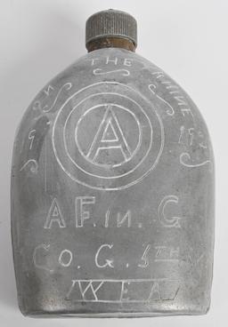 WW1 US ARMY TRENCH ART CANTEEN 5TH INFANTRY 3RD DI