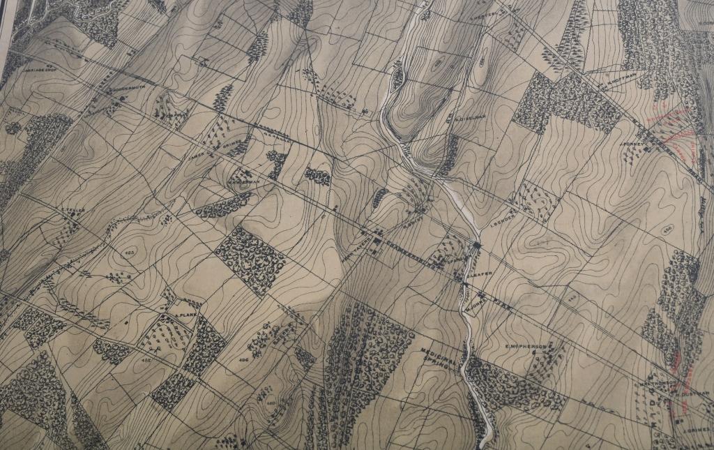 1876 ORIGINAL CIVIL WAR MAP OF GETTYSBURG 3RD DAY