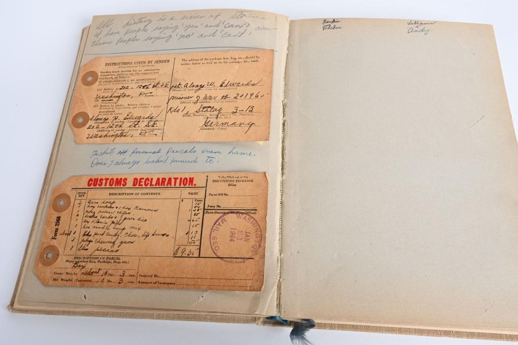 WWII US POW A WARTIME LOG FILLED OUT STALAG III B