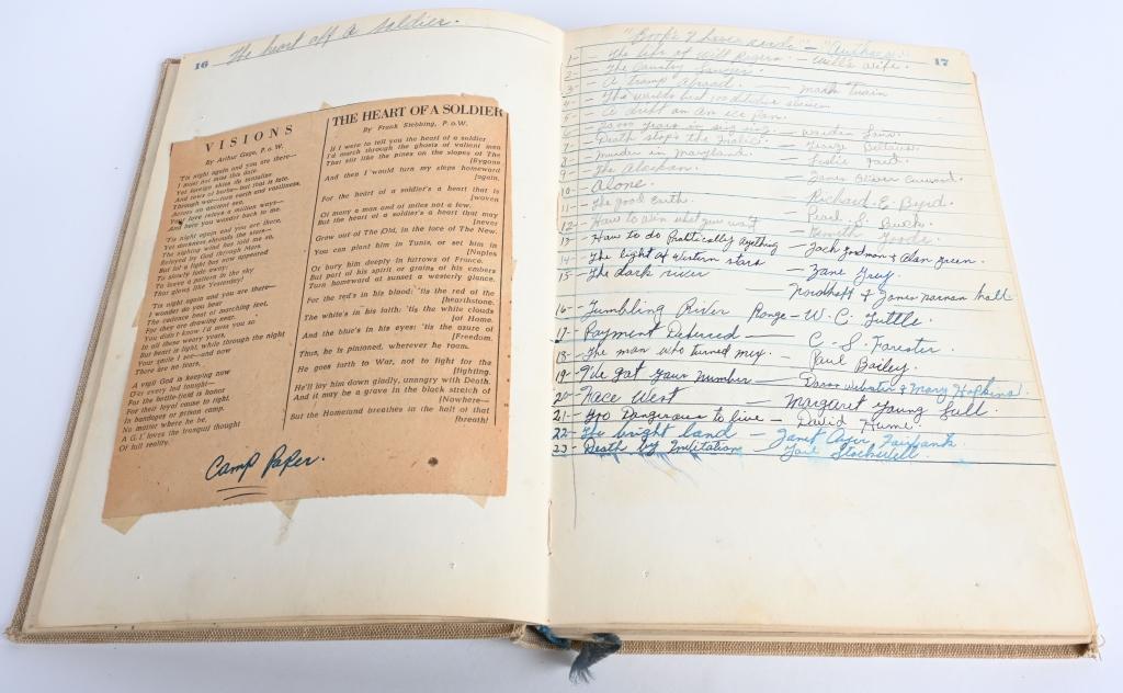 WWII US POW A WARTIME LOG FILLED OUT STALAG III B