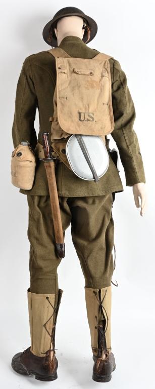 WW1 US 28th DIVISION UNIFORM GROUPING W HELMET WWI