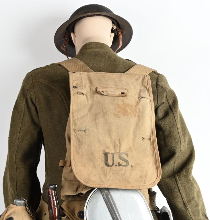 WW1 US 28th DIVISION UNIFORM GROUPING W HELMET WWI