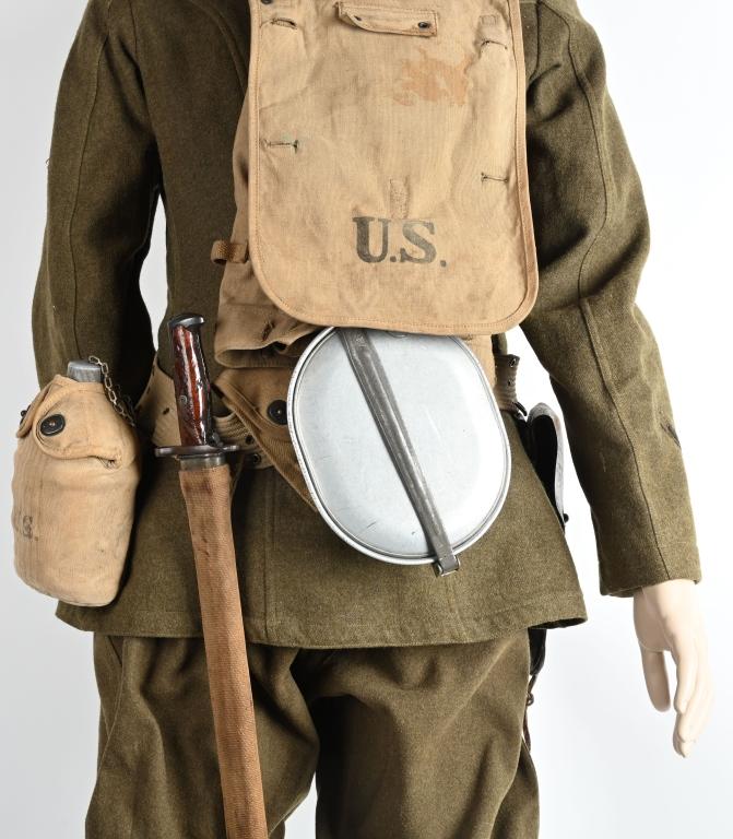WW1 US 28th DIVISION UNIFORM GROUPING W HELMET WWI