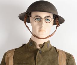 WW1 US 28th DIVISION UNIFORM GROUPING W HELMET WWI