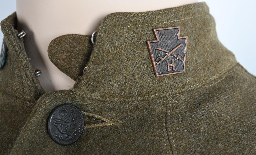 WW1 US 28th DIVISION UNIFORM GROUPING W HELMET WWI