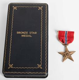 WWII NAMED AND CASED BRONZE STAR MEDAL