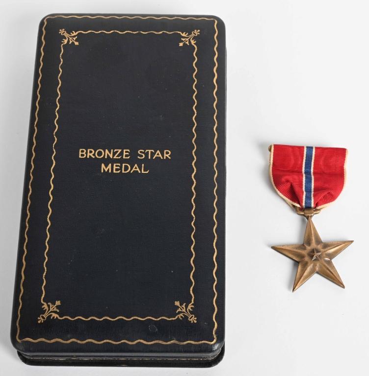 WWII NAMED AND CASED BRONZE STAR MEDAL