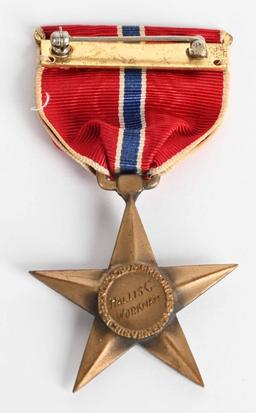 WWII NAMED AND CASED BRONZE STAR MEDAL