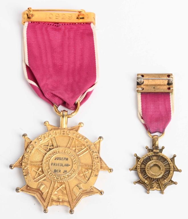 WWII NAMED LEGION OF MERIT MEDAL W MINIATURE WW2