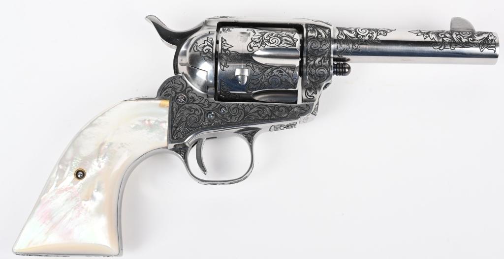 USFA FACTORY ENGRAVED NICKEL SHERRIFS MODEL