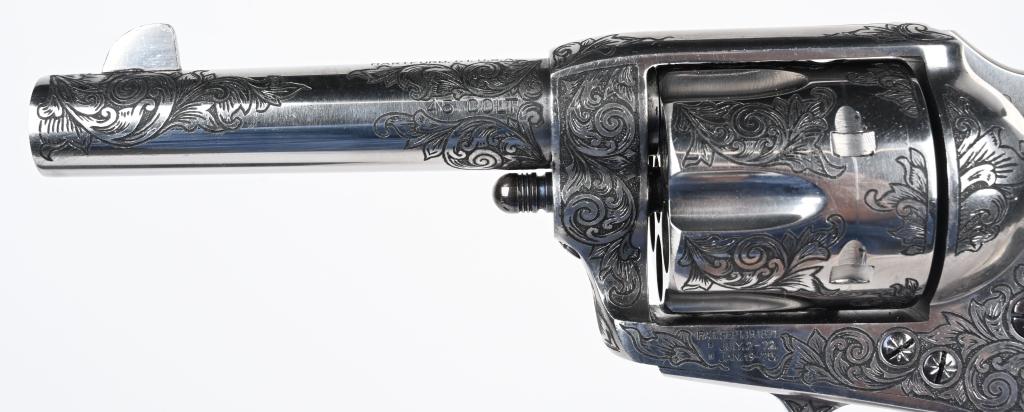 USFA FACTORY ENGRAVED NICKEL SHERRIFS MODEL