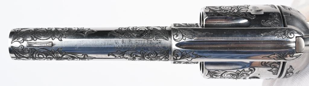 USFA FACTORY ENGRAVED NICKEL SHERRIFS MODEL
