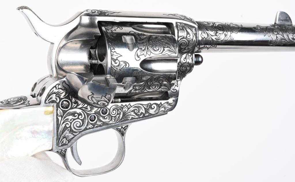 USFA FACTORY ENGRAVED NICKEL SHERRIFS MODEL