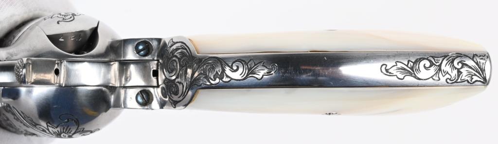 USFA FACTORY ENGRAVED NICKEL SHERRIFS MODEL