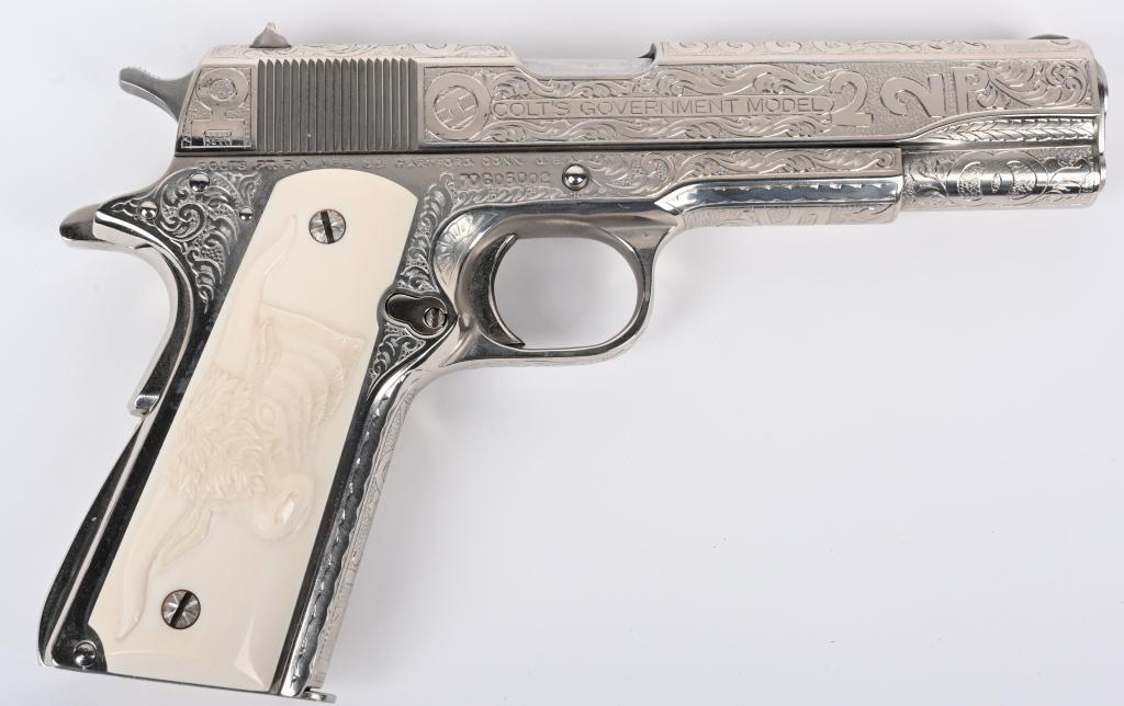 DAVID HARRIS CATTLE BRAND ENGRAVED COLT 1911 GOV'T