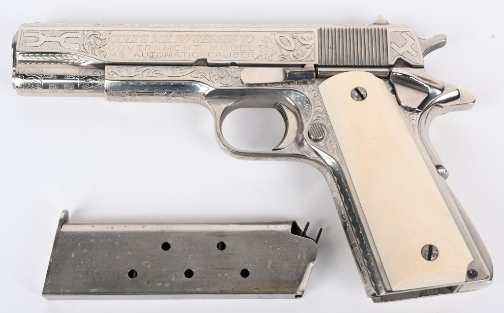 DAVID HARRIS CATTLE BRAND ENGRAVED COLT 1911 GOV'T