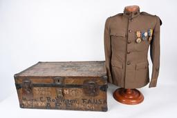 WW1 92TH DIVISION BLACK OFFICER TRUNK GROUP