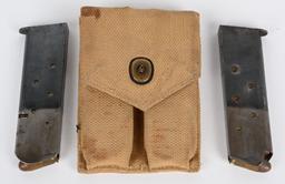 WWI MAGAZINE POUCH WITH ORIGINAL M1911 MAGAZINES