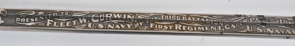 WW1 NAMED USN NAVAL OFFICER SWORD WWI