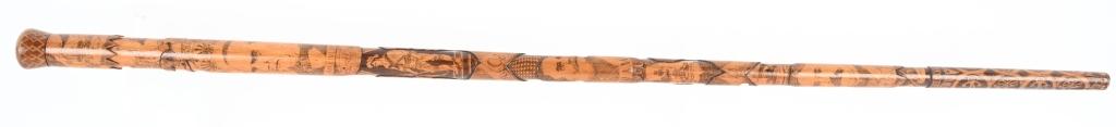 EXQUISITE SPANISH AMERICAN WAR CARVED WALKING CANE