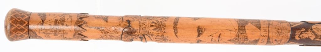 EXQUISITE SPANISH AMERICAN WAR CARVED WALKING CANE