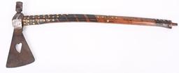 LARGE BRASS TACK HEART CUT OUT PIPE TOMAHAWK