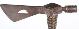 LARGE BRASS TACK HEART CUT OUT PIPE TOMAHAWK